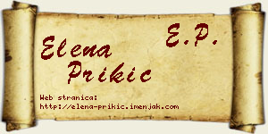 Elena Prikić vizit kartica